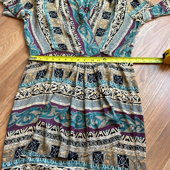 Vintage 1980/1990’s Carole Little, long sleeve multicolor midi dress. Size M/L P - Picture 12 of 17